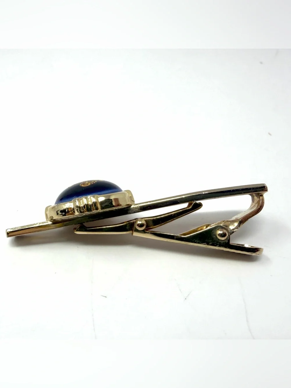 Limoges Castels France Cufflinks & Tie Clip Set Gold Color Navy Nautical Anchor